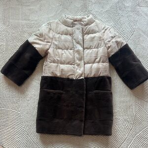 VALENTINO Two-Tone Goat Mink Fur Jacket